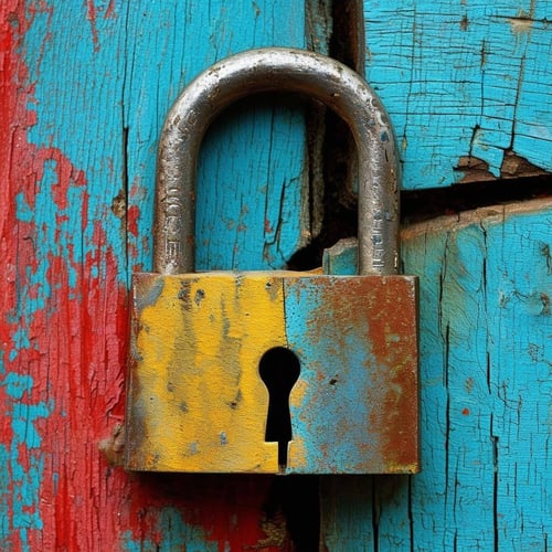 A colourful lock