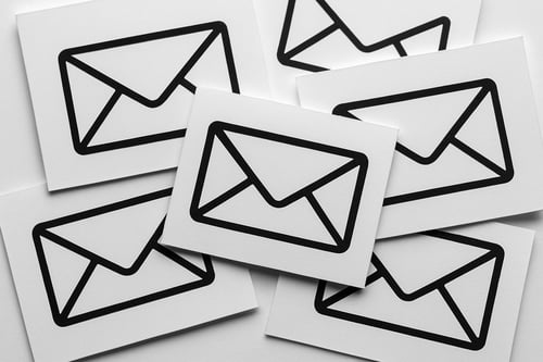 Multiple emails overlapping one another