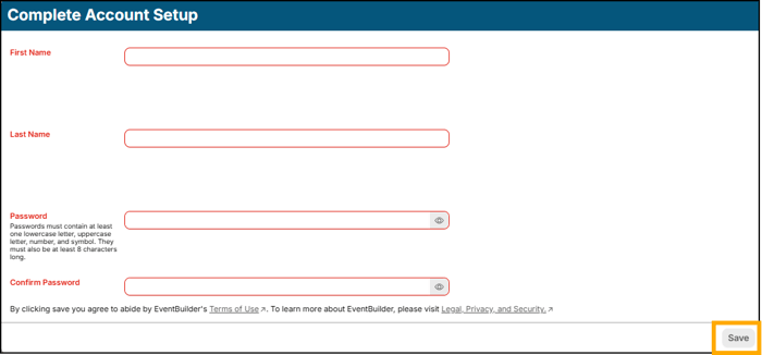 A screenshot of EventBuilder software