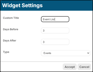 A screenshot of EventBuilder software