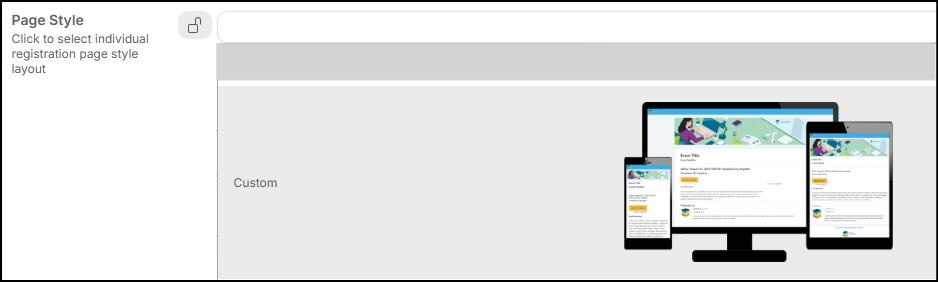 Image for EventBuilder software showing new Custom page option