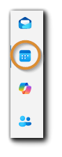 Outlook Calendar Icon, circled in orange.