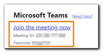Join Teams Meeting Link ID and Passcode