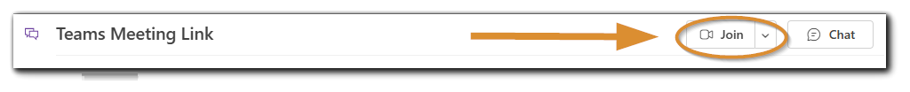 Outlook Calendar item with the 'Join' dropdown option highlighted in orange.