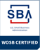 The letters S, B and A in an outline of a blue and red box