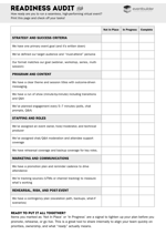 View of the Printable Readiness Audit in the Virtual Events Checklist whitepaper.