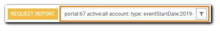 Screenshot: Request Report field with data filters selected.
