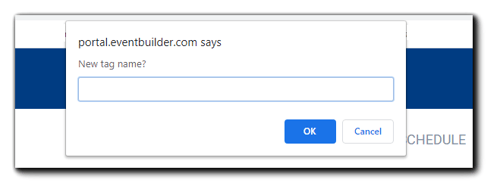Screenshot: New Tag name dialog box. 