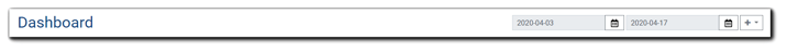 Screenshot: Top of Portal Dashboard with date range fields and plus dropdown menu.