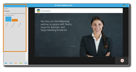 Screenshot: Attendee viewing console with poll results.