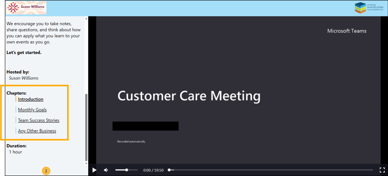 A screenshot of EventBuilder software