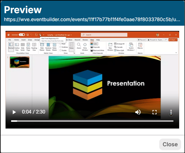 A screenshot of EventBuilder software