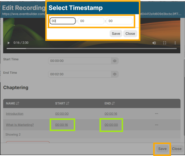 A screenshot of EventBuilder software