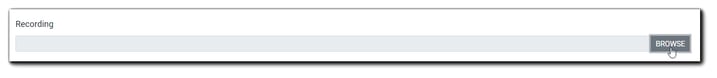 Screenshot: Upload Recording field.