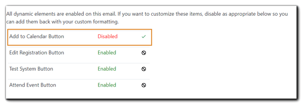 Screenshot: Dynamic buttons disable dialog from the Communicate Step.