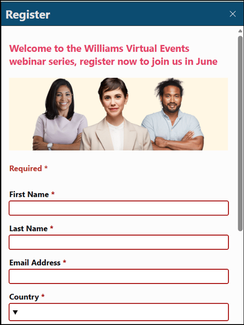 A screenshot of EventBuilder software