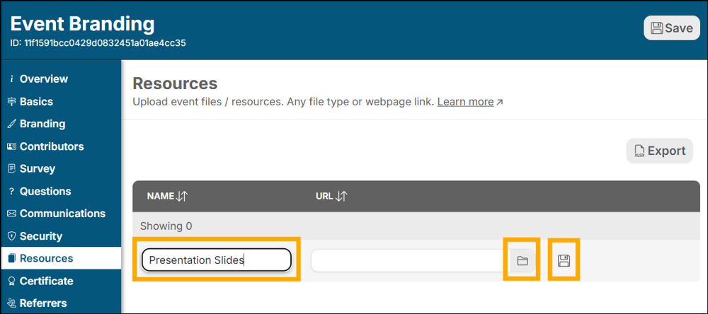 A screenshot of EventBuilder software