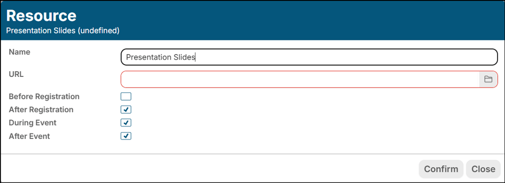 A screenshot of EventBuilder software
