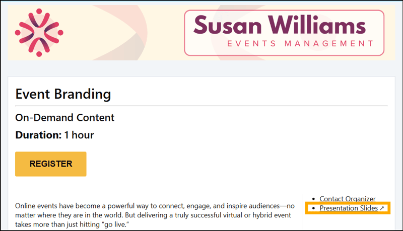 A screenshot of EventBuilder software