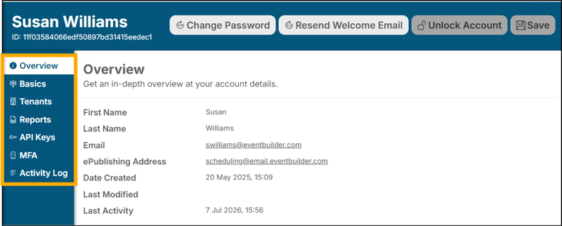A screenshot of EventBuilder software