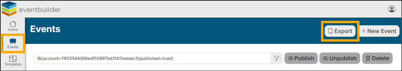 A screenshot of EventBuilder software