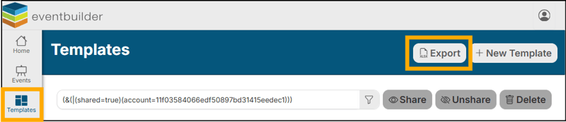 A screenshot of EventBuilder software