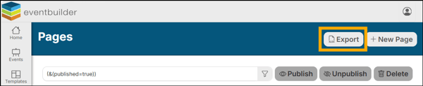 A screenshot of EventBuilder software