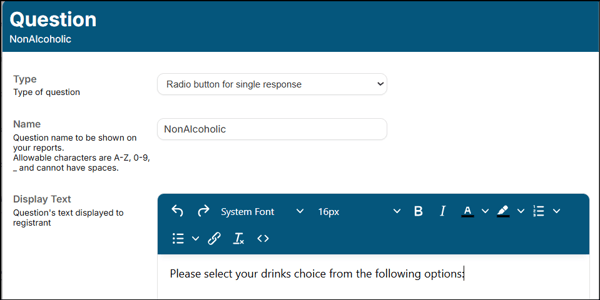 A screenshot of EventBuilder software