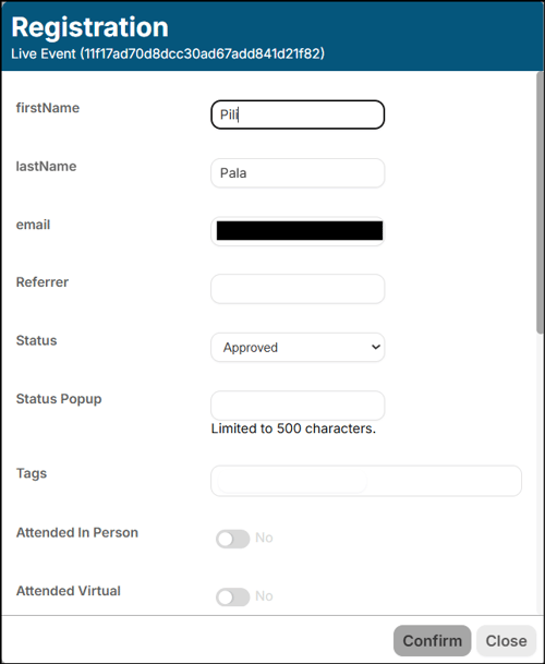 A screenshot of EventBuilder software