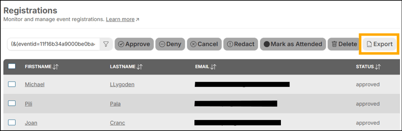 A screenshot of EventBuilder software
