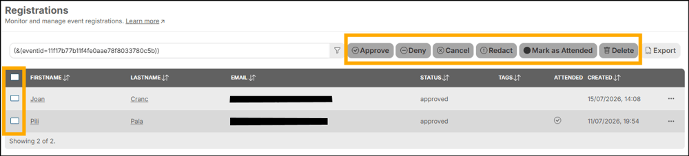 A screenshot of EventBuilder software