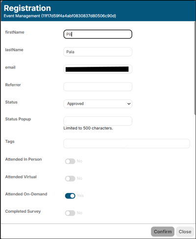 A screenshot of EventBuilder software