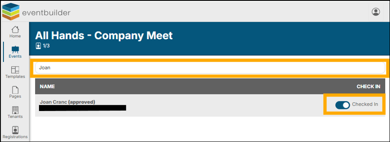 A screenshot of EventBuilder software