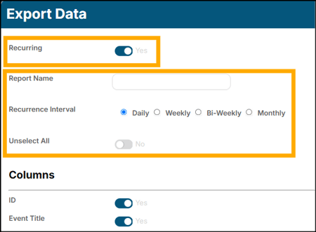 A screenshot of EventBuilder software