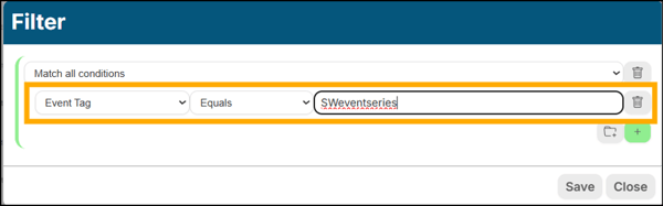A screenshot of EventBuilder software