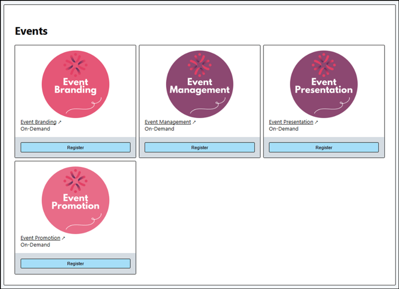 A screenshot of EventBuilder software