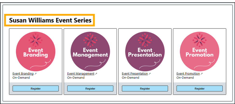 A screenshot of EventBuilder software