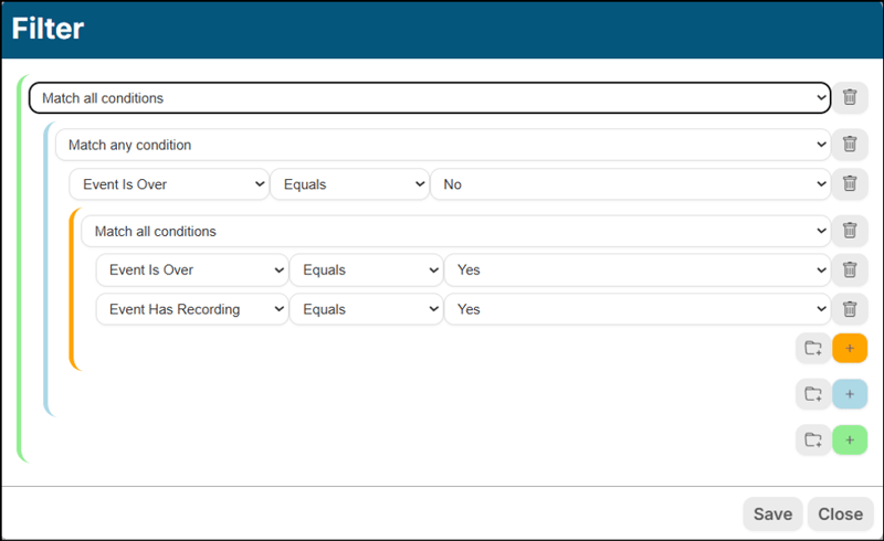 A screenshot of EventBuilder software