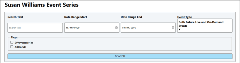A screenshot of EventBuilder software
