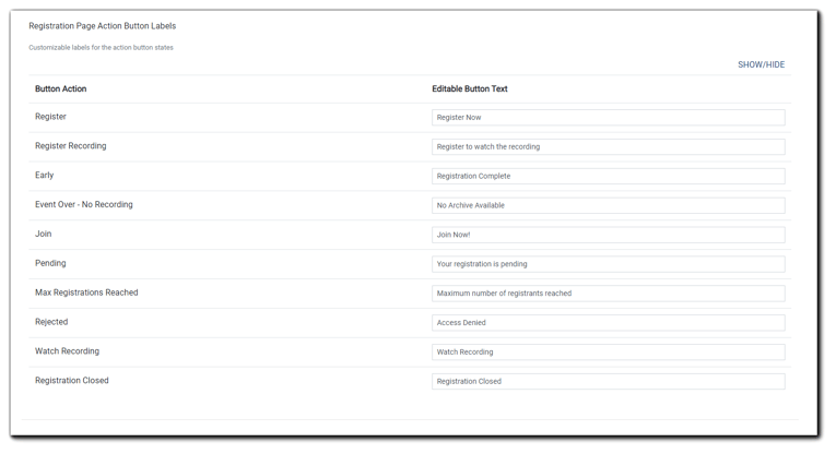 Screenshot: Registration Page Action Button Labels.