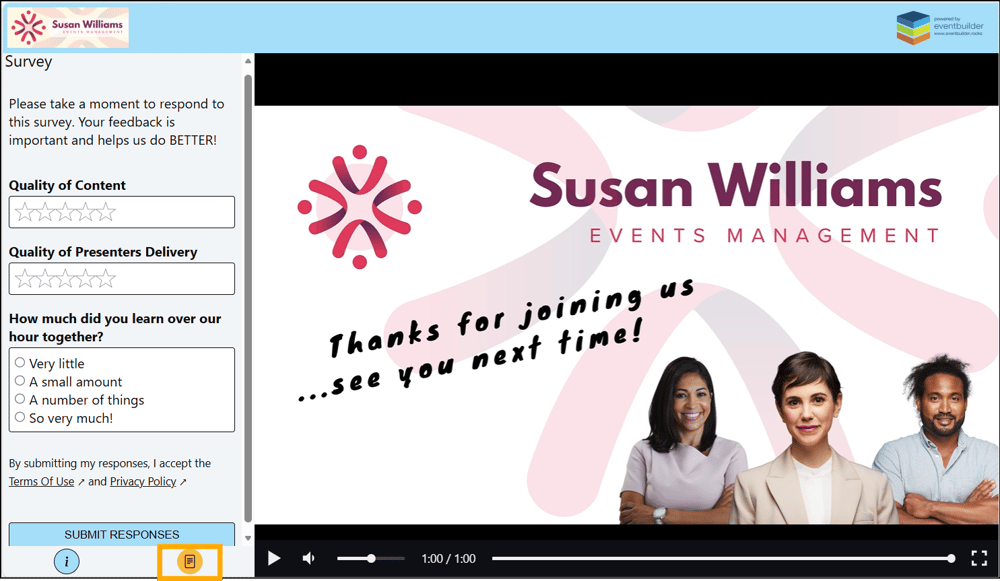 A screenshot of EventBuilder software
