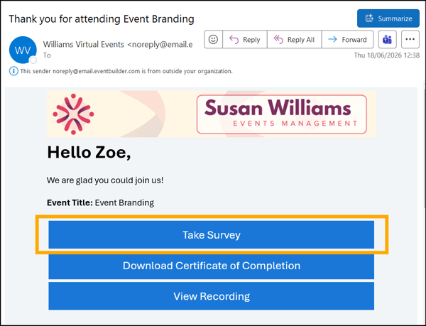 A screenshot of EventBuilder software