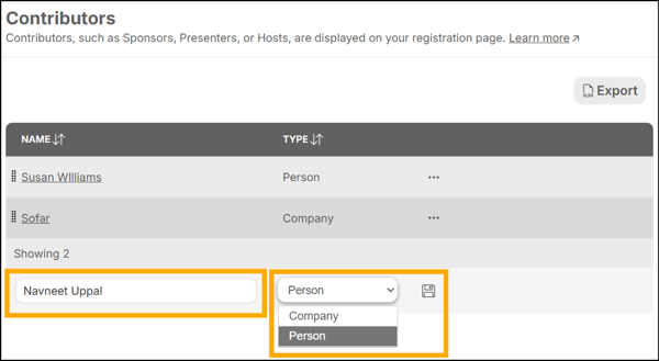 A screenshot of EventBuilder software
