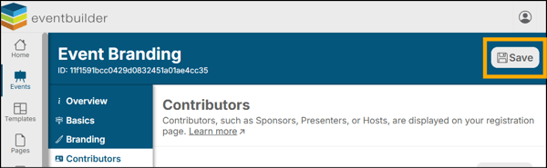 A screenshot of EventBuilder software
