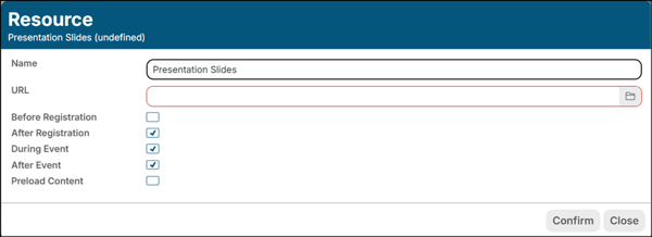 A screenshot of EventBuilder software