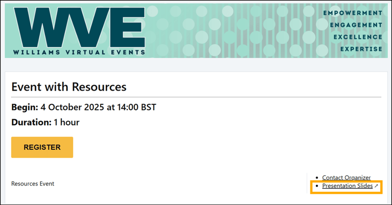 A screenshot of EventBuilder software