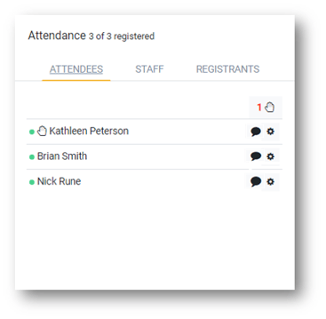 Screenshot: Attendance Widget.