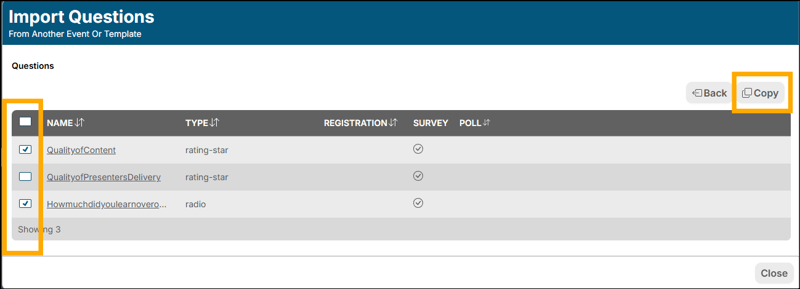 A screenshot of EventBuilder software