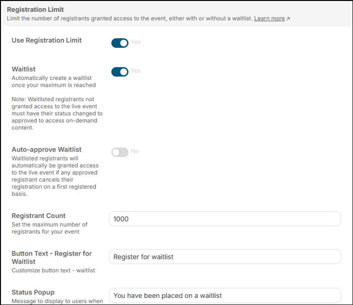 A screenshot of EventBuilder software