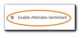 Screenshot: Enable Attendee Sentiment checkbox.